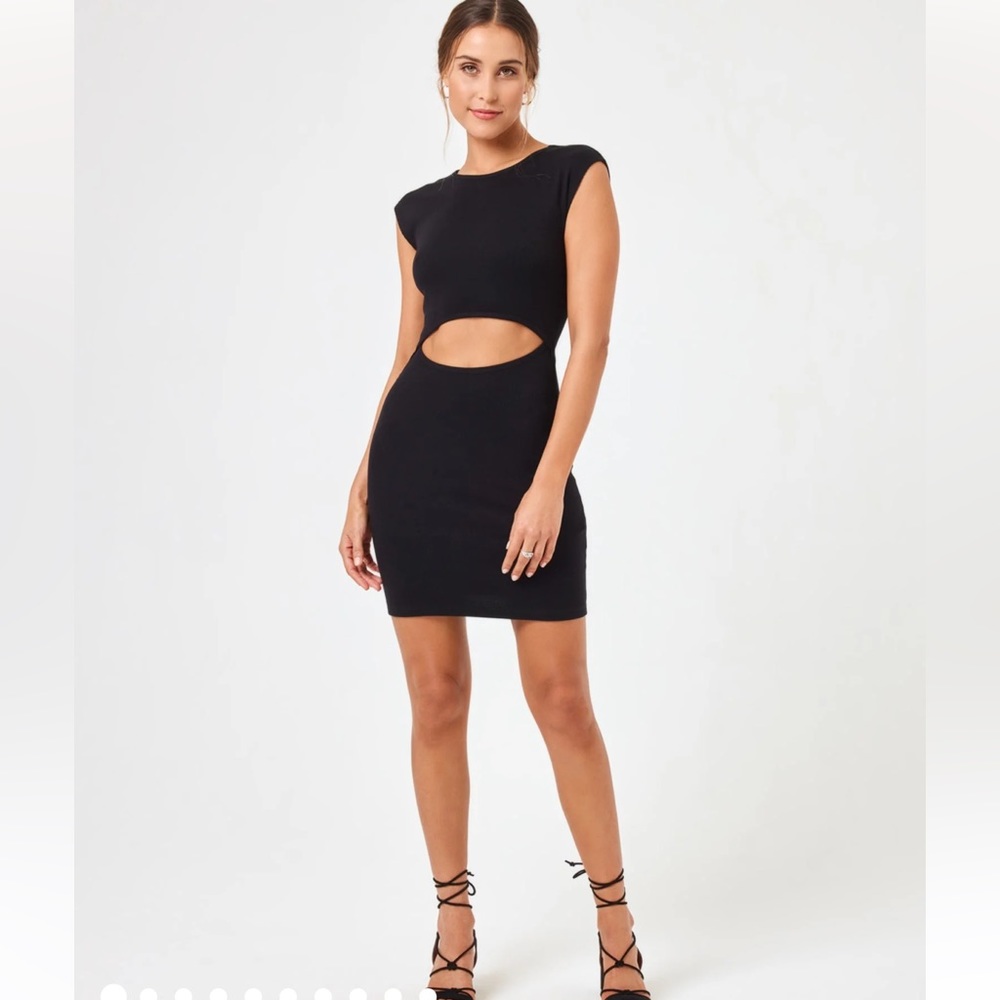 L*Space Remi Dress Black XS - Ribbed mini dress with cutout